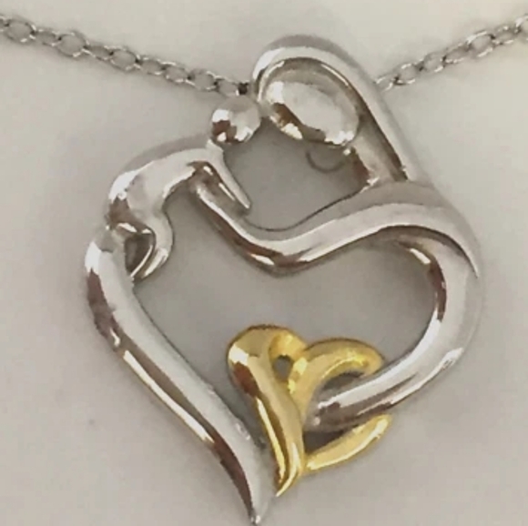Giani Bernini Mother And Child Heart 925 Sterling Silver Pendant with Chain NWT - Picture 7 of 7